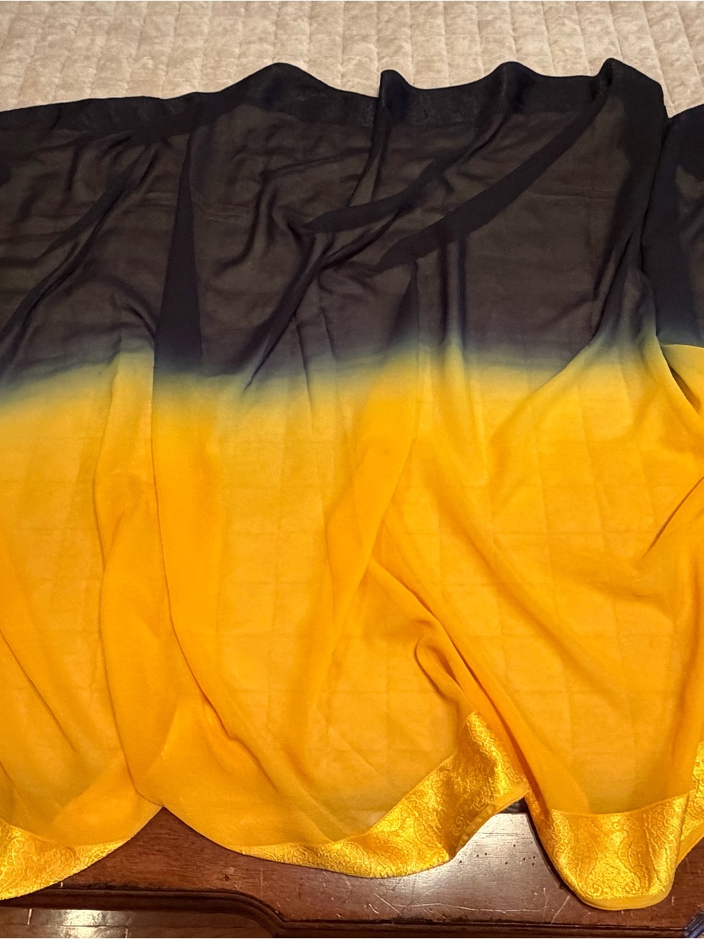 Black to Yellow Lightweight Swimsuit Wrap